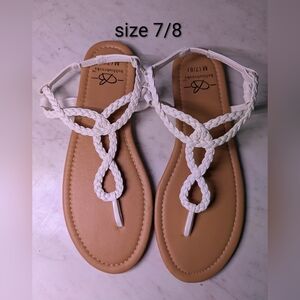 Bobbie Brooks White Braided Women's Sandals
